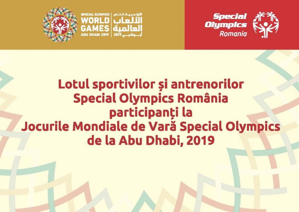 Lotul sportivilor si antrenorilor Special Olympics Romania participanti la Jocurile Mondiale de Vara Abu Dhabi 2019